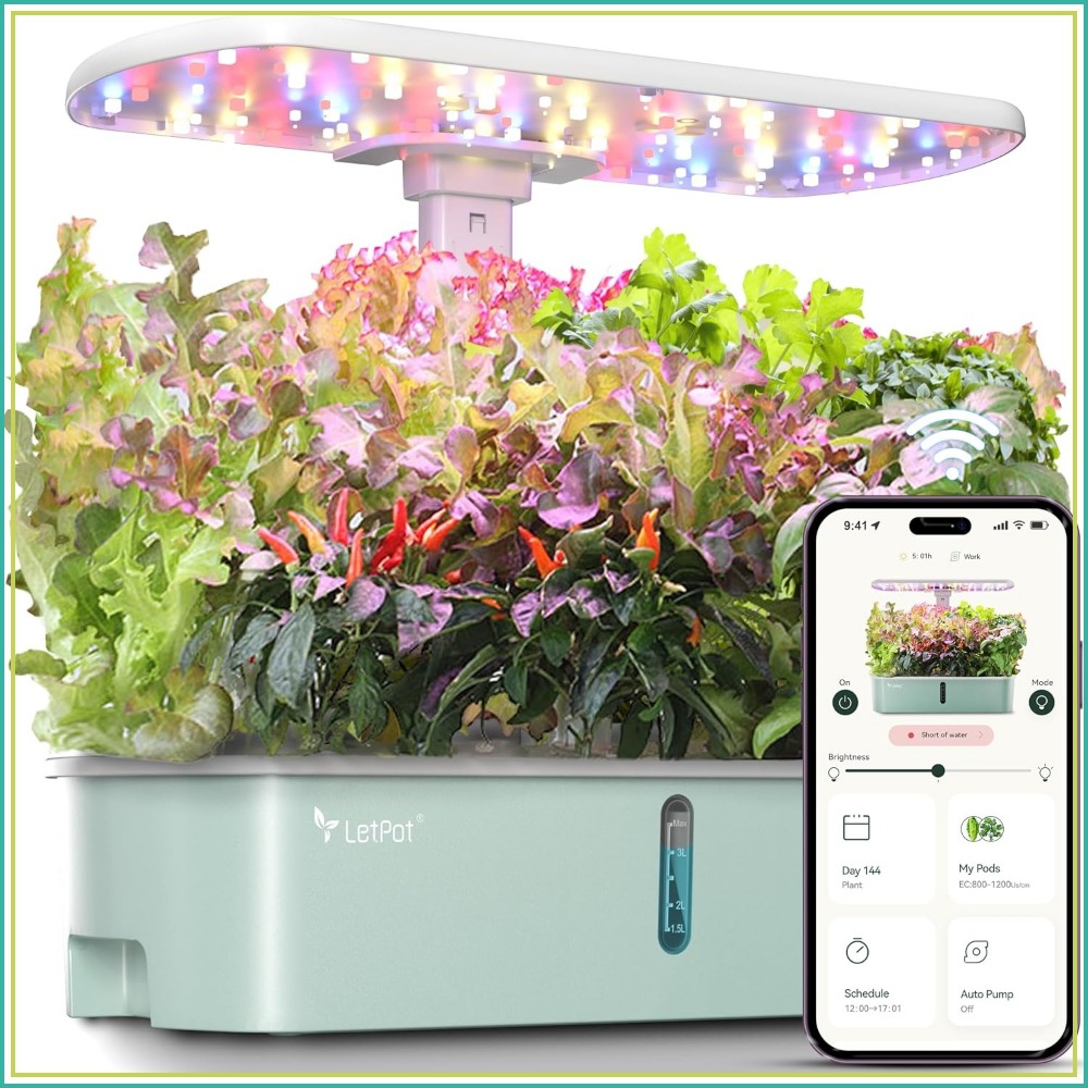 Smart Pod Garden - Intelligentes Hydroponisches Anbausystem, WLAN/App-gesteuert, 10 Pflanzplätze,